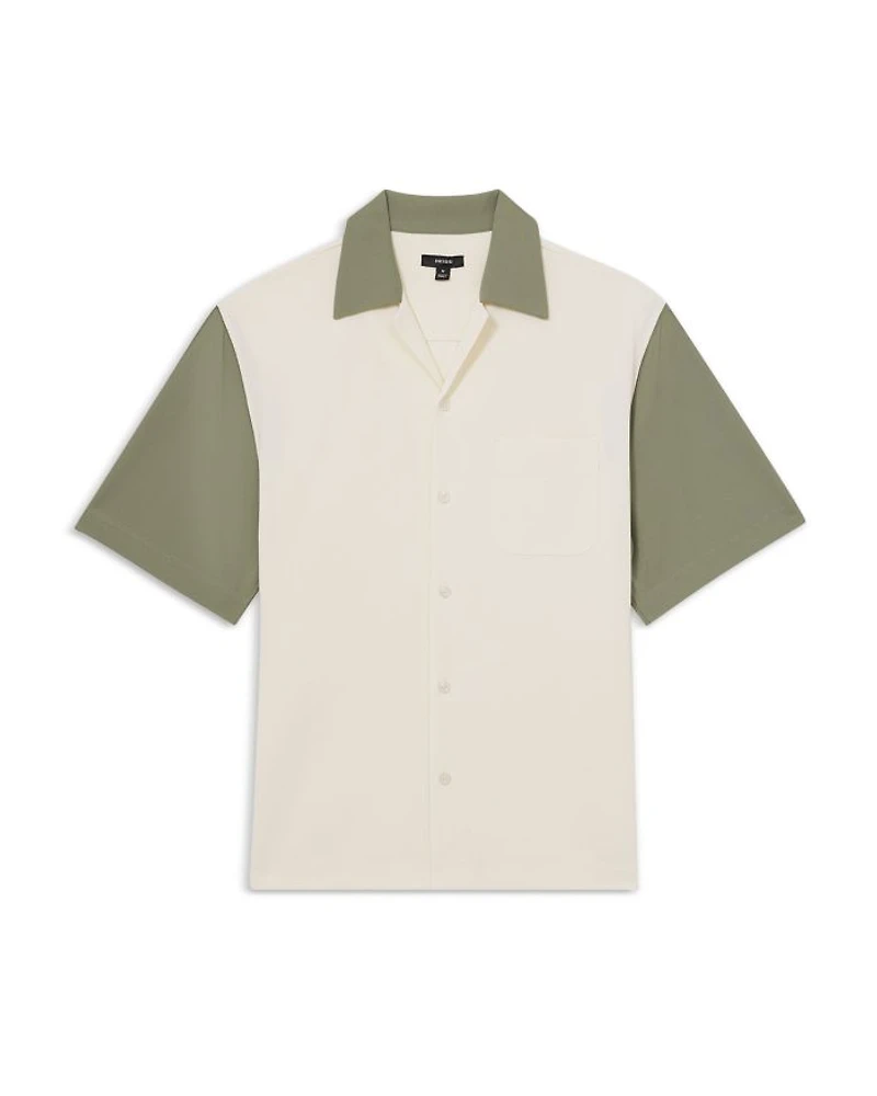 Peza Textured Color Block Cuban Shirt