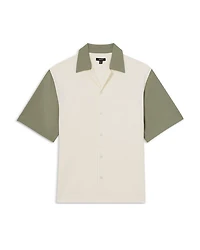 Peza Textured Color Block Cuban Shirt