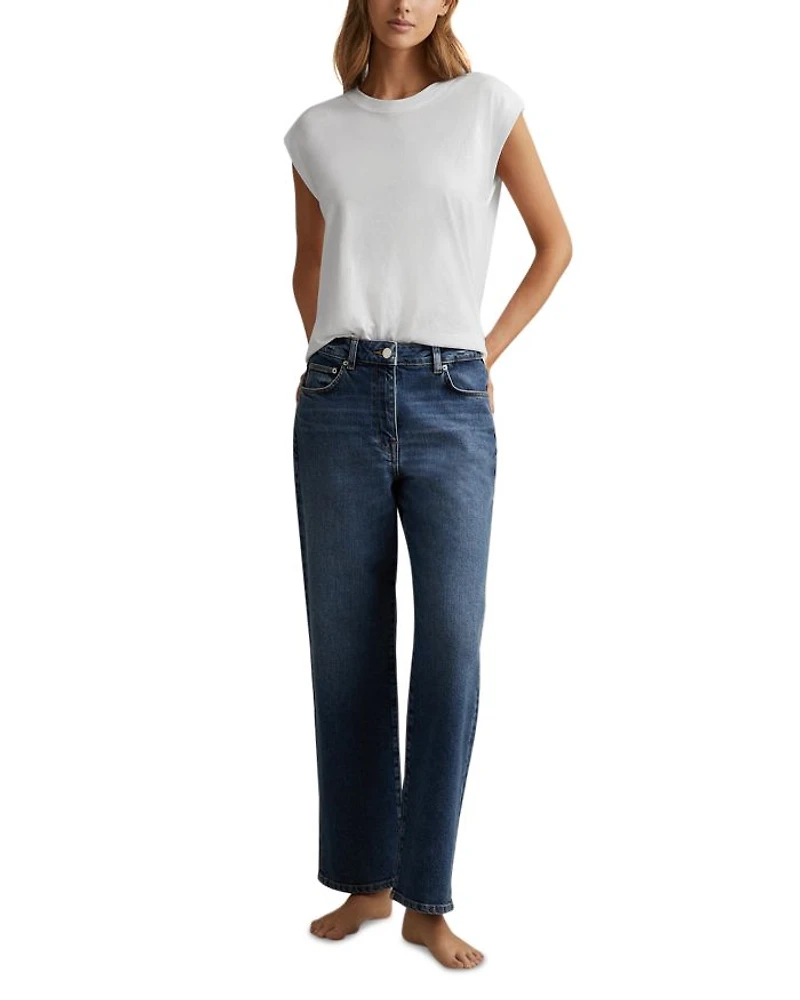 Selin Mid Rise Straight Jeans Blue