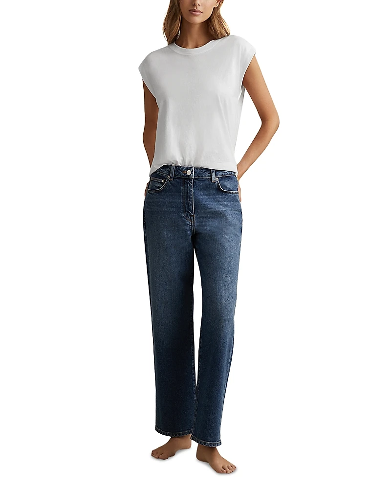 Reiss Petites Selin Mid Rise Straight Jeans