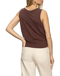 Notched Button Front Tee