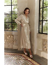 Frida Button Front Lace Trim Dress