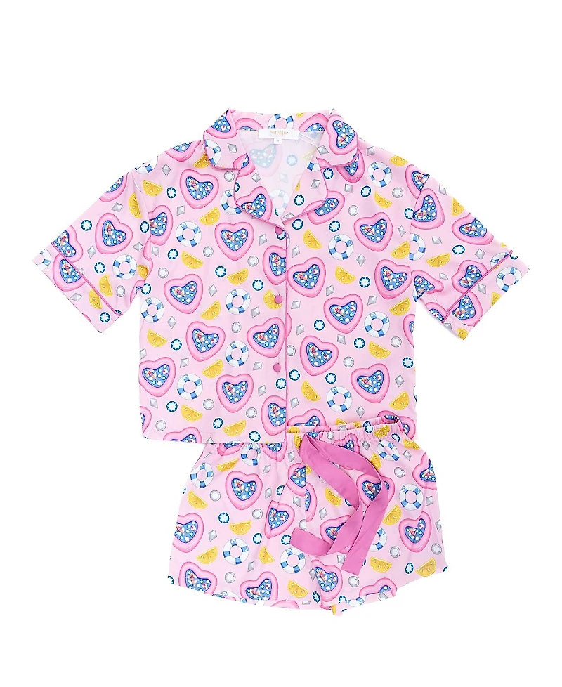 Sunshine Society Girls' Kids Silky Pool Party Set - Little Kid