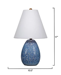 Raindrop Ceramic Table Lamp with Linen Shade