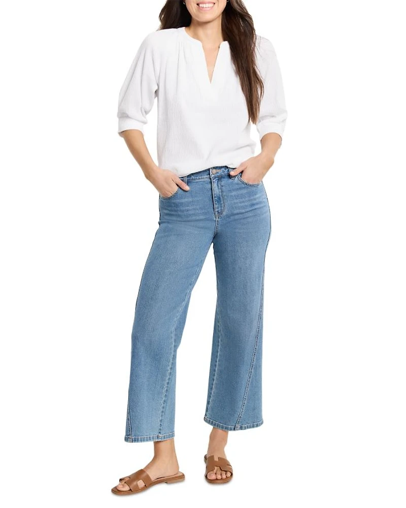 Crinkled Knit Cafe Top