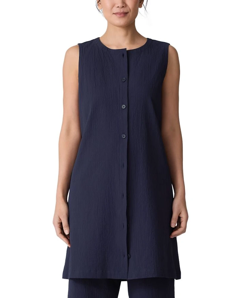 Cotton Pucker Back Tie Vest