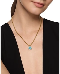 Marbella Pendant 18K Yellow Gold with Sky Blue Topaz or Prasiolite, 12mm