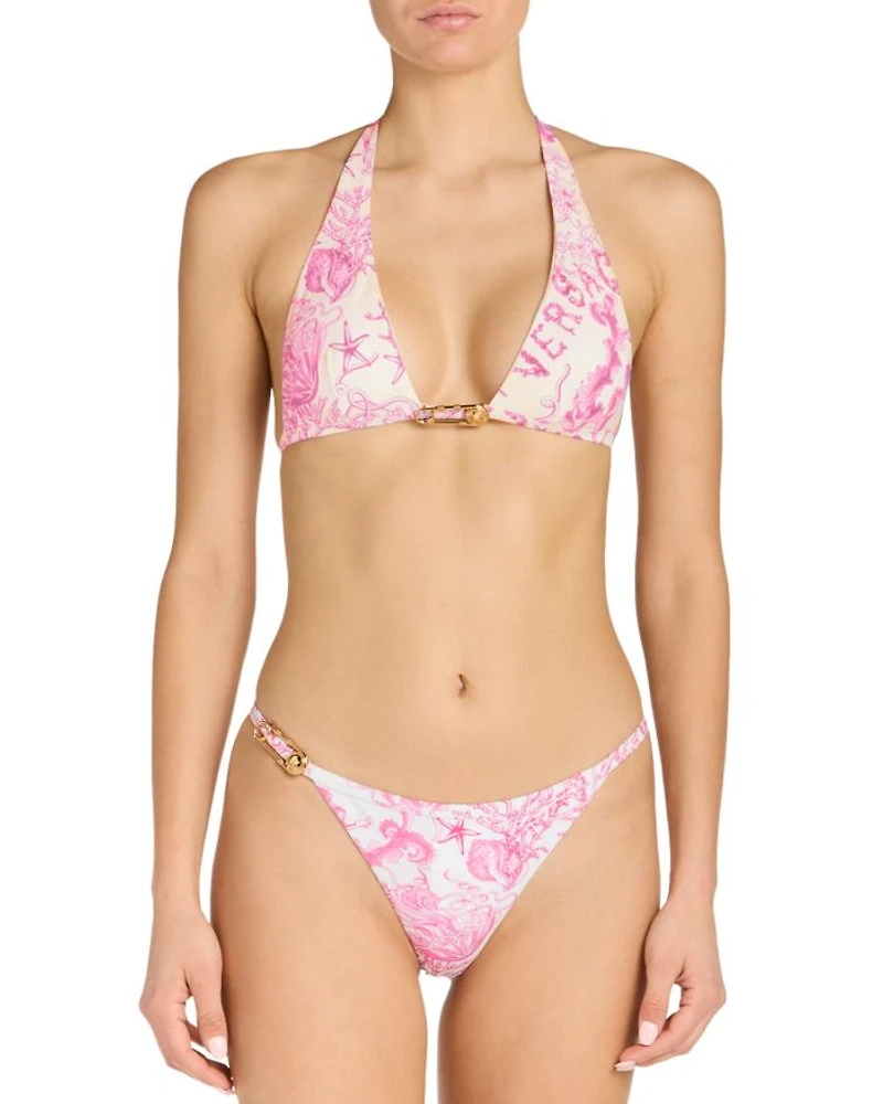 Barocco Safety Pin Halter Bikini Top