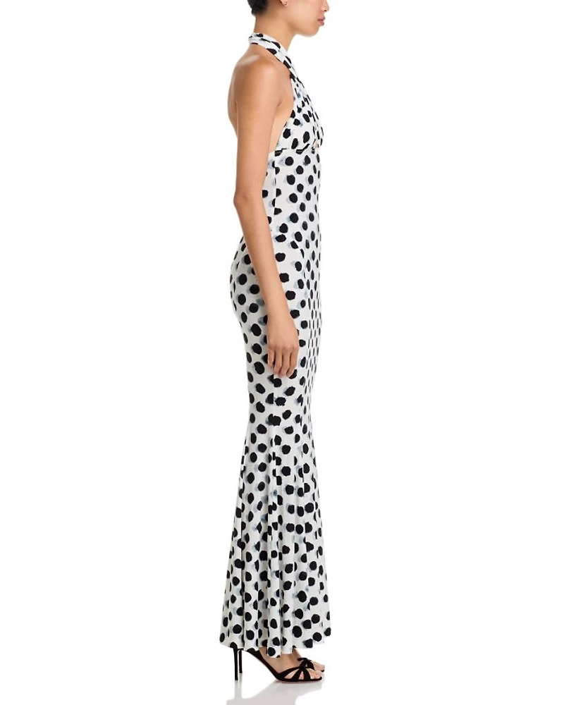 Cross Halter Fishtail Gown