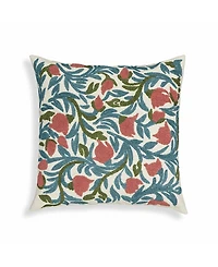 Tov Furniture Tulip Embroidered Floral Wool 20 inch Square Accent Cushion