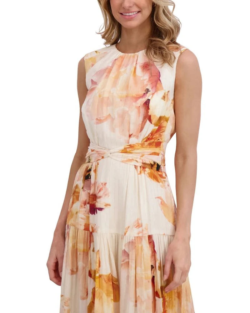 Sleeveless Wrapped Waist Maxi Dress