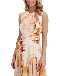Sleeveless Wrapped Waist Maxi Dress