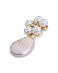 Cultured Freshwater Pearl Flower Drop Earrings