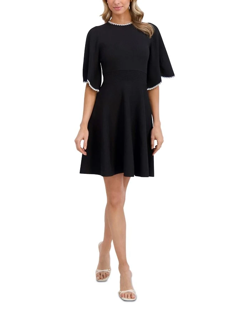 Flare Short Sleeve Round Neck Dress