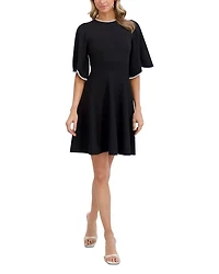 Flare Short Sleeve Round Neck Dress