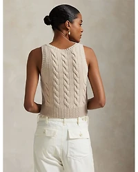 Cable Wool Cashmere Sleeveless Sweater