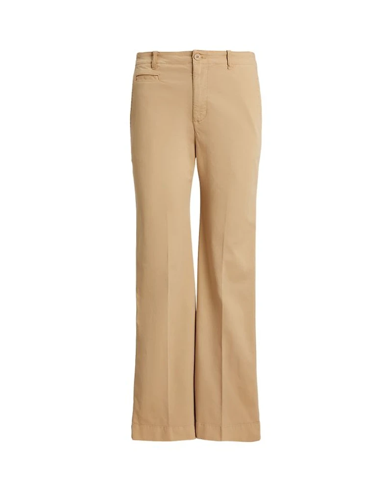 Stretch Cotton Chino Flare Pants