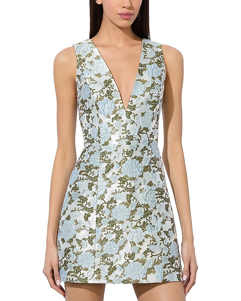Alice and Olivia Tatum Deep V Mini Dress