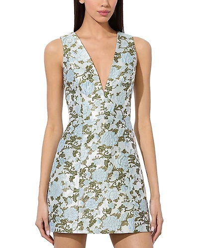 Alice and Olivia Tatum Deep V Mini Dress
