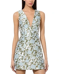 Alice and Olivia Tatum Deep V Mini Dress