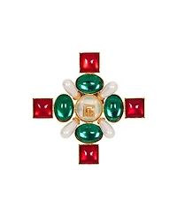 Baroque Bead and Crystal Brooch