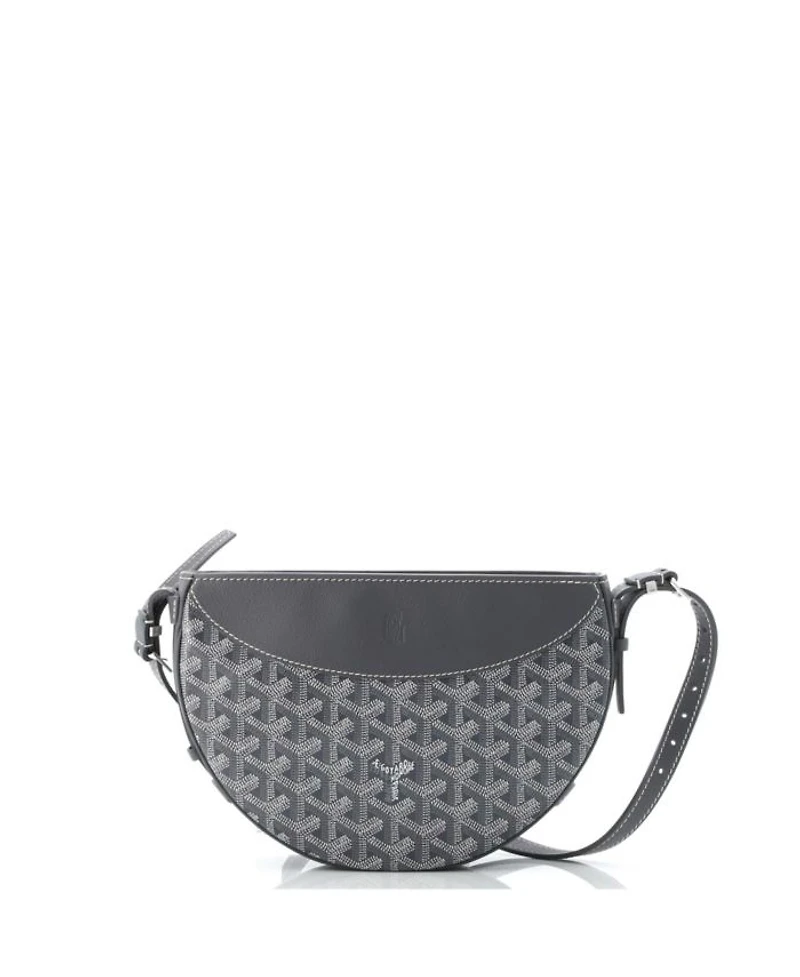 Hirondelle Shoulder Bag Coated Canvas and Leather