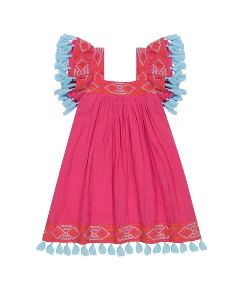 Girls' Embroidery Serena Tassel Dress - Little Kid, Big Kid