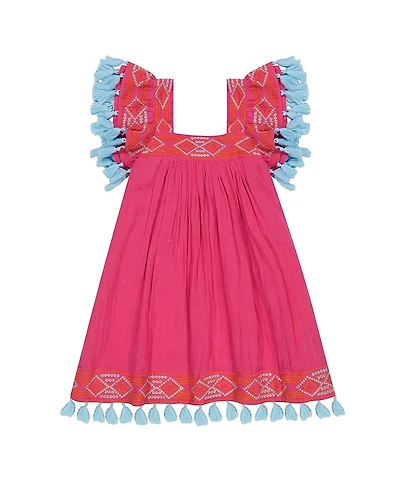Mer St. Barth Girls' Embroidery Serena Tassel Dress - Little Kid, Big Kid