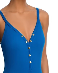 Amy V Neck One Piece Swimsuit