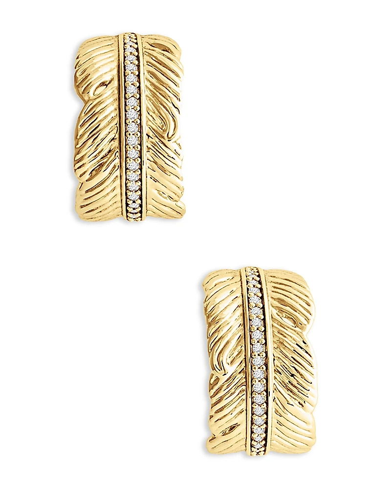 Anabel Aram Feather Small Hoop Earrings