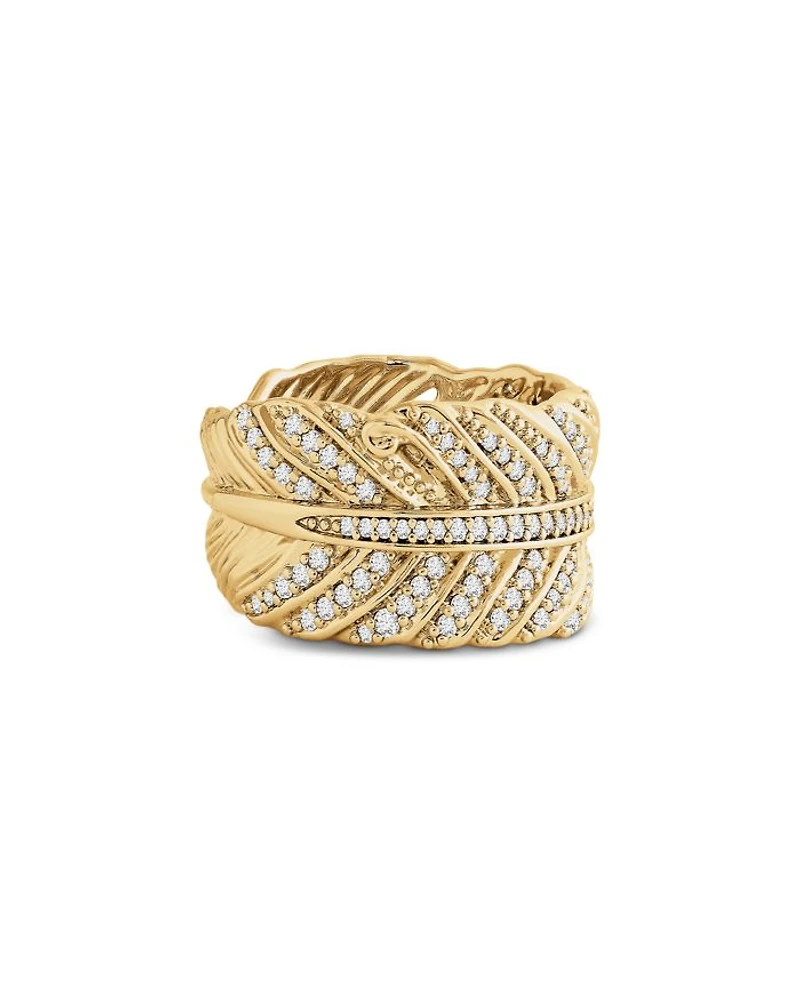 Feather Pavé Ring