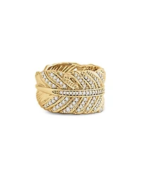 Feather Pavé Ring