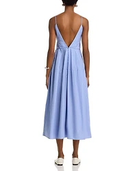 Basque Stripe Midi Dress