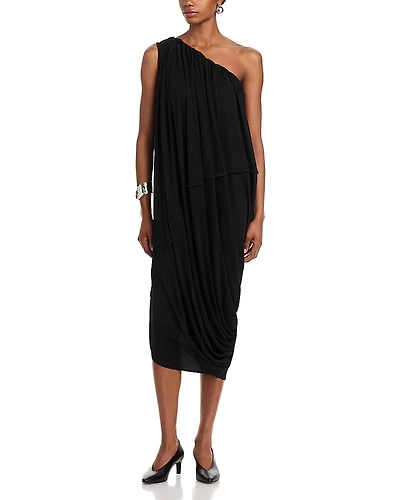 Co Jersey Draped Midi Dress