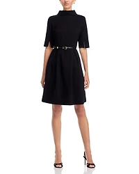 Misook Pleated Stretch Ponte Dress