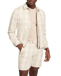 Arrigoh Checked Cotton & Linen Harrington Jacket