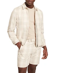 Ted Baker Arrigoh Checked Cotton & Linen Harrington Jacket