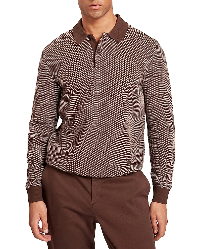 Ted Baker Ardo Textured Front Knitted Polo Shirt
