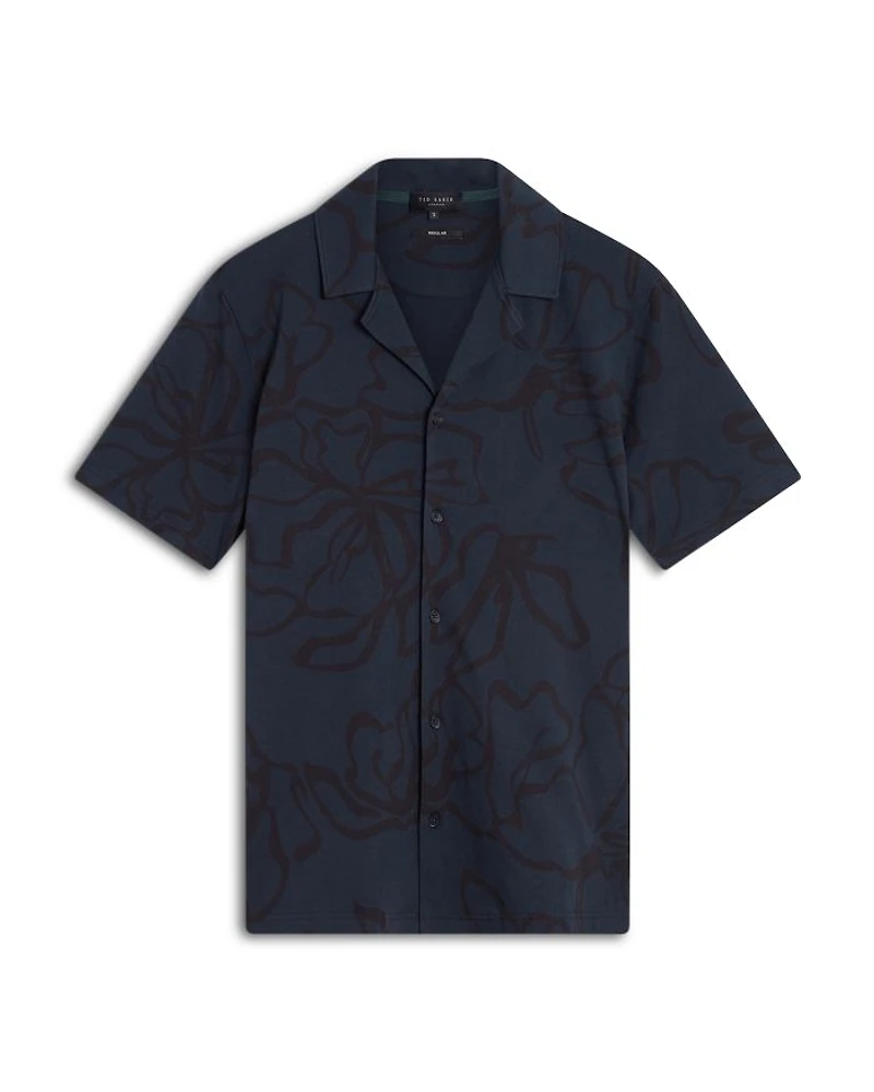 Claub Printed Jersey Button Down Shirt