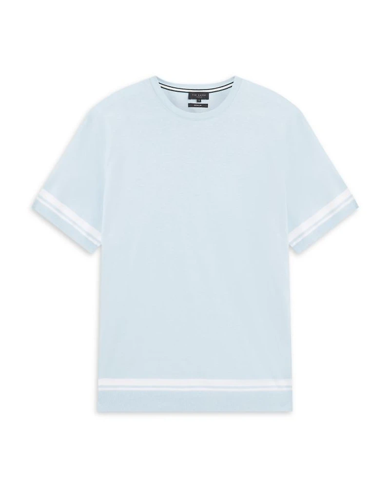 Eauts Block Stripe Trim Cotton Knit Tee