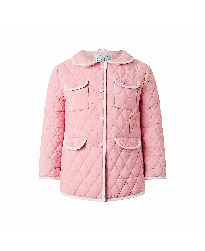Rachel Riley Girls' Two-Tone Quilted Jacket, Little Kid, Big Kid