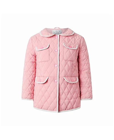 Rachel Riley Girls' Two-Tone Quilted Jacket, Little Kid, Big Kid