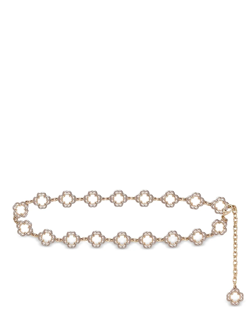Maje Women's Two-Tone Clover Chain Belt