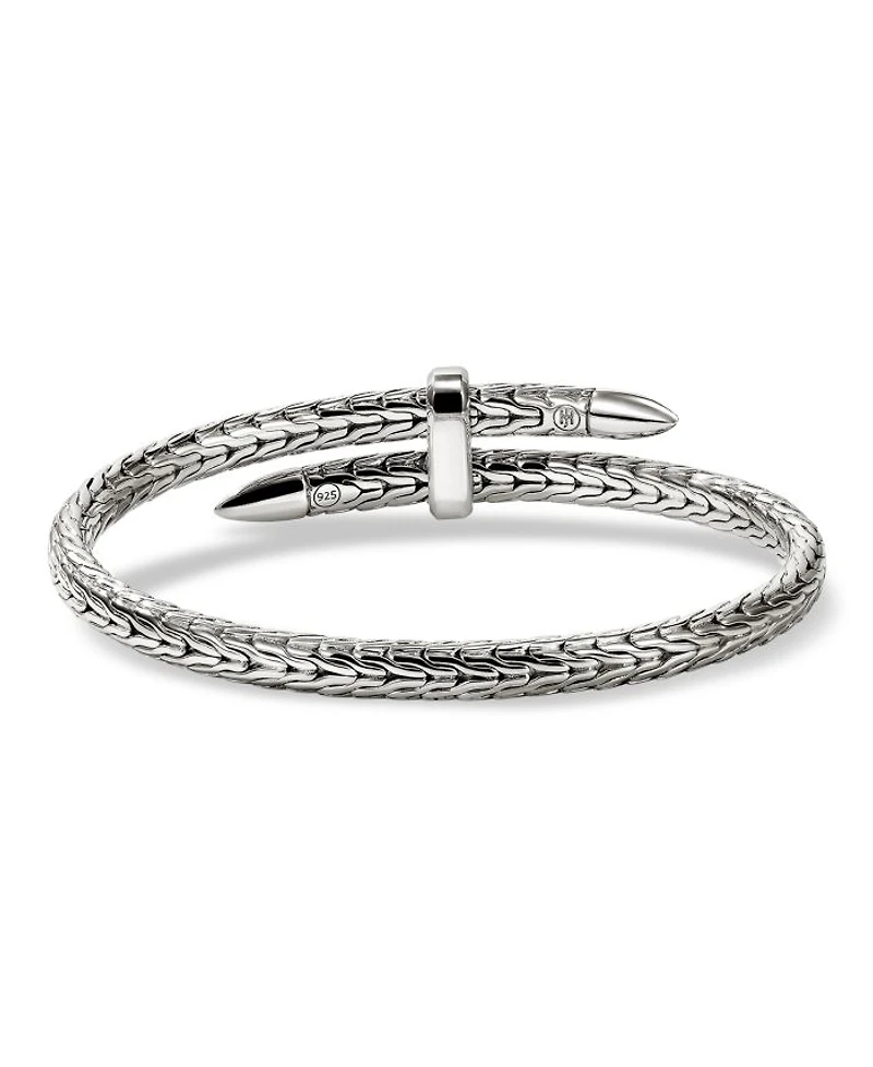 Sterling Silver Spear Black Sapphire Flex Bracelet