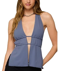 Edikted Nikole Split Front Backless Halter Top