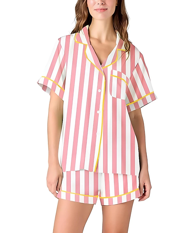 Katie Kime Retro Stripe Pajama Shorts Set