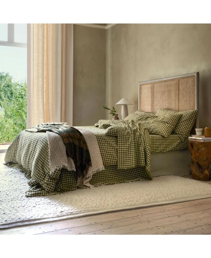 Gingham Linen Duvet Cover, King