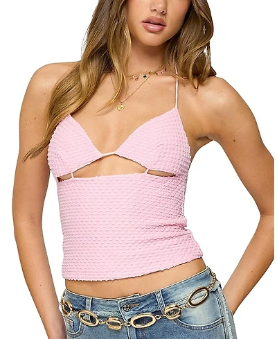 Edikted Lital Backless Cut Out Textured Top