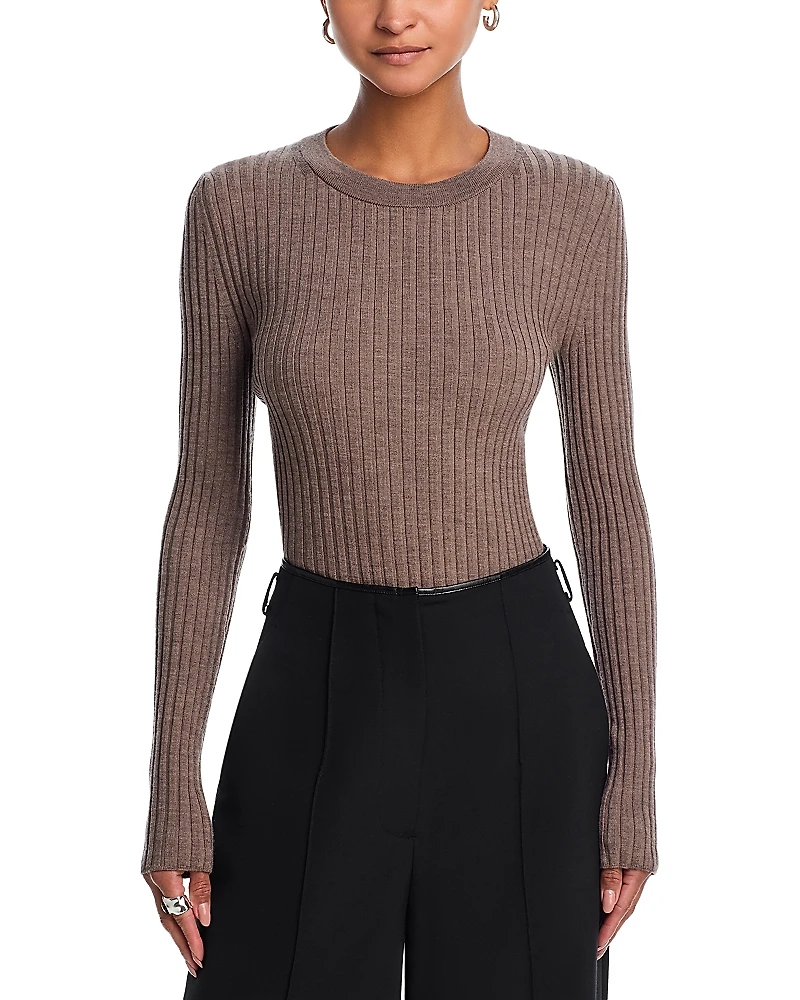 Helmut Lang Wool Ribbed Open Back Sweater