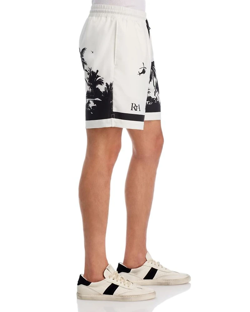 Regular Fit Graphic Print Logo Shorts